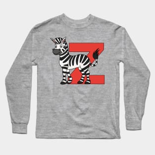 Letter Z with Zebra Long Sleeve T-Shirt